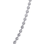 Rhodium-plated Italian 925 Sterling Silver Moon Design Chain Necklace
