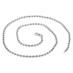 Rhodium-plated Italian 925 Sterling Silver Moon Design Chain Necklace