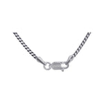 Rhodium Plating Italian 925 Sterling Silver Curb Cuban Chain Necklace