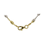 Tri-Color Italian Solid 925 Sterling Silver 3mm Link Chain Necklace