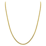 Gold Plated 925 Sterling Silver 2mm Vermeil Curb Cuban Chain Necklace
