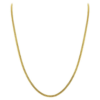Gold Plated 925 Sterling Silver Vermeil Curb/Cuban Chain Necklace - Gem Avenue