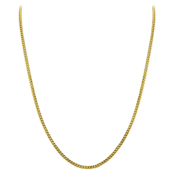 Gold Plated 925 Sterling Silver Vermeil Curb/Cuban Chain Necklace - Gem Avenue