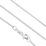 Solid 925 Sterling Silver Italian 1mm Sturdy Box Link Chain Necklace