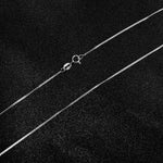 Solid 925 Sterling Silver Italian 1mm Sturdy Box Link Chain Necklace