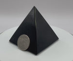 Natural Black Obsidian Hand-Carved Pyramid, Healing Crystal Stone for Meditation & Decor - RSH291