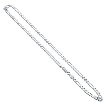Italian 925 Sterling Silver Figaro Link Chain Necklace - Gem Avenue