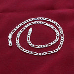 925 Sterling Silver Real Solid 5mm Figaro Link Italian Chain Necklace