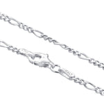 Italian 925 Sterling Silver 2mm Solid Figaro Link Chain Necklace
