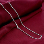 Italian 925 Sterling Silver 2mm Solid Figaro Link Chain Necklace