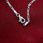 Italian 925 Sterling Silver 2mm Solid Figaro Link Chain Necklace