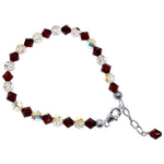 Gemstone Beads & Austrian Crystals Bracelet 925 Sterling Silver Elegant Jewelry