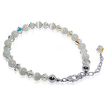 Gemstone Beads & Austrian Crystals Bracelet 925 Sterling Silver Elegant Jewelry