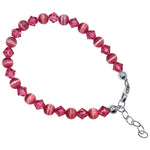 Gemstone Beads & Austrian Crystals Bracelet 925 Sterling Silver Elegant Jewelry
