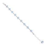 .925 Sterling Silver 8.5 Inch Handmade Bracelet with Bicone Shape Austrian Crystals