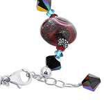 Blown Glass with Multicolor Austrian Crystals 925 Silver 8 to 9