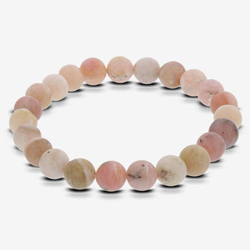 Pink Opal Gemstone Beads Stretch Bracelet - Gem Avenue