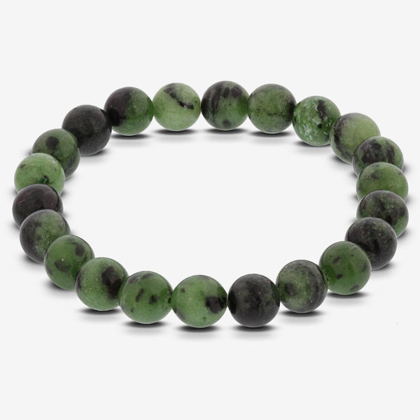 Green Ruby Zoisite Gemstone Bead Handmade Stretch Bracelet - Gem Avenue Wholesale