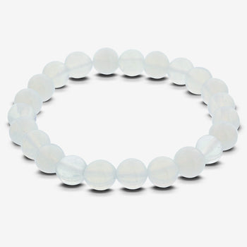 Opalite Gemstone Bead Handmade Stretch Bracelet - Gem Avenue