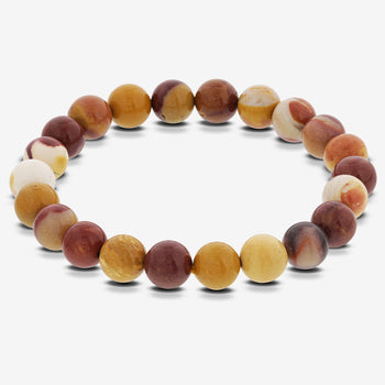 Mookaite Gemstone Bead Handmade Stretch Bracelet - Gem Avenue