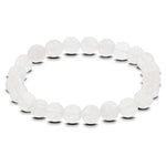 8mm Clear Quartz Gemstone Bead Handmade Stretch Bracelet