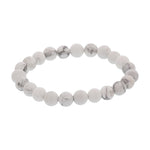 8mm White Howlite Gemstone Handmade Stretch Bracelet
