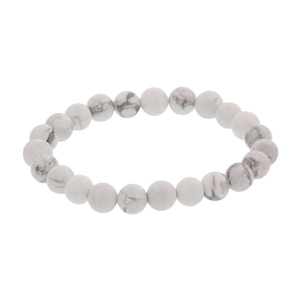 Howlite Gemstone Bead Handmade Stretch Bracelet - Gem Avenue