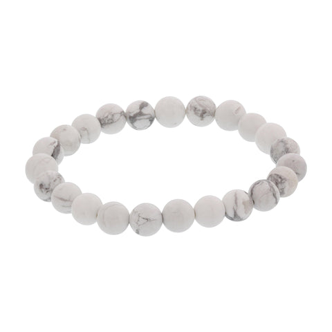 Howlite Gemstone Bead Handmade Stretch Bracelet - Gem Avenue