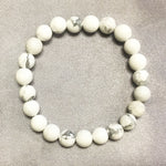8mm White Howlite Gemstone Handmade Stretch Bracelet