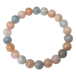 8mm Multicolor Morganite Gemstone Unisex Stretch Bracelet