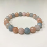 8mm Multicolor Morganite Gemstone Unisex Stretch Bracelet