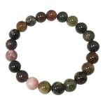 8mm Multicolor Tourmaline Gemstone Unisex Stretch Bracelet