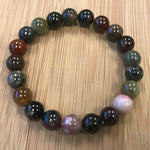 8mm Multicolor Tourmaline Gemstone Unisex Stretch Bracelet