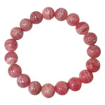 10mm Rhodochrosite Gemstone Stretch Bracelet Unisex One Size Fits All