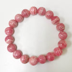 10mm Rhodochrosite Gemstone Stretch Bracelet Unisex One Size Fits All