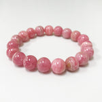 10mm Rhodochrosite Gemstone Stretch Bracelet Unisex One Size Fits All