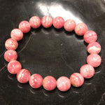 10mm Rhodochrosite Gemstone Stretch Bracelet Unisex One Size Fits All
