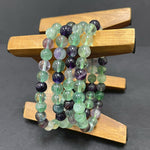 8mm Fluorite Gemstone Unisex Handmade Stretch Bracelet