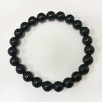8mm Black Tourmaline Gemstone Handmade Stretch Unisex Bracelet