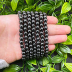 6mm Simulated Hematite Round Beads Stretchable Unisex Bracelets