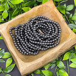 6mm Simulated Hematite Round Beads Stretchable Unisex Bracelets
