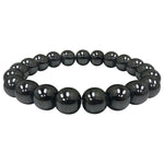 10mm Simulated Hematite Unisex Handmade Stretch Bracelet