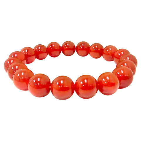 Carnelian Gemstone Unisex Handmade Stretch Bracelet