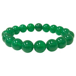 10mm Handmade Dyed Green Agate Bead Unisex Stretch Bracelet