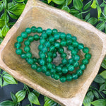 10mm Handmade Dyed Green Agate Bead Unisex Stretch Bracelet
