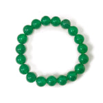 10mm Handmade Dyed Green Agate Bead Unisex Stretch Bracelet
