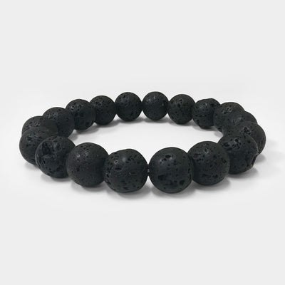10mm Lava Stone Gemstone Unisex Stretch Bracelet