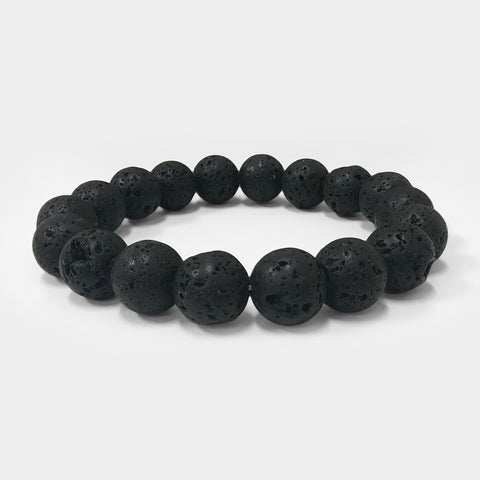 Lava Stone Gemstone Unisex Stretch Bracelet