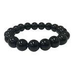 Handmade 10mm Round Stretch Black Onyx Bead Unisex Bracelet