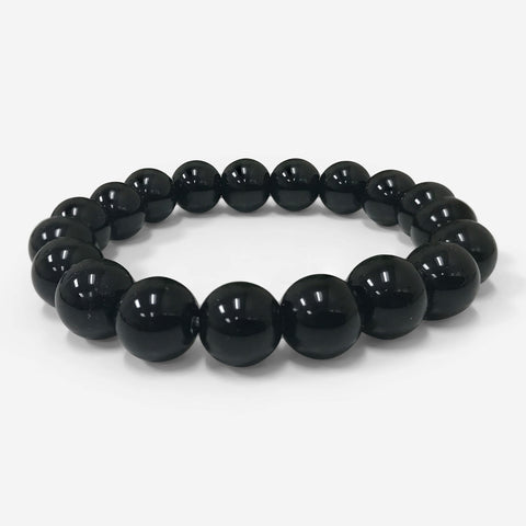 Handmade Stretch Black Onyx Bead Unisex Bracelet - Gem Avenue Wholesale
